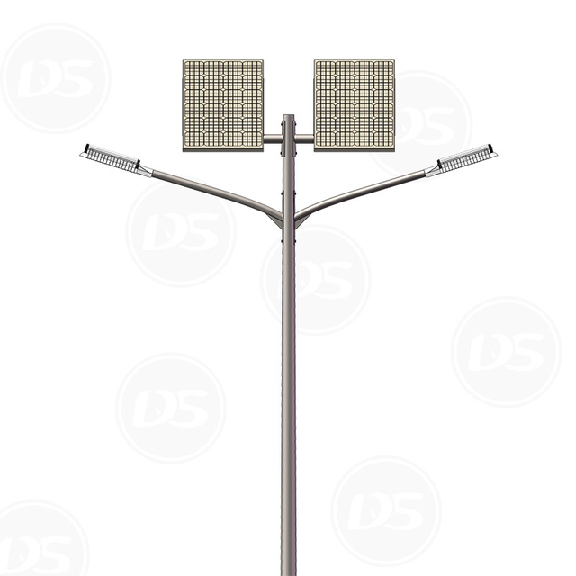 Double Arm All in Two Solar Powered LED Street Light with Hybrid Options Available