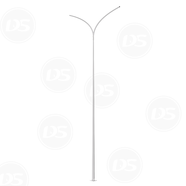 Street Light Pole with Double Slip-on Bending Arms