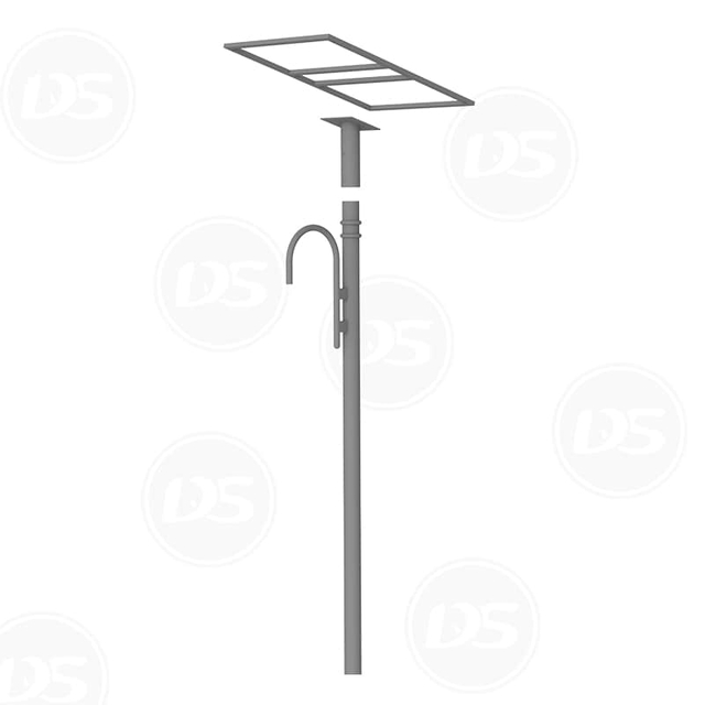 Single Arm Solar Garden Light Pole