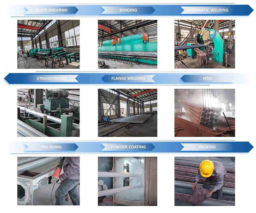 DS-SAP4 Factory direct sale outdoor hot dip galvanized Q235 steel street light pole Lamp Post (6)