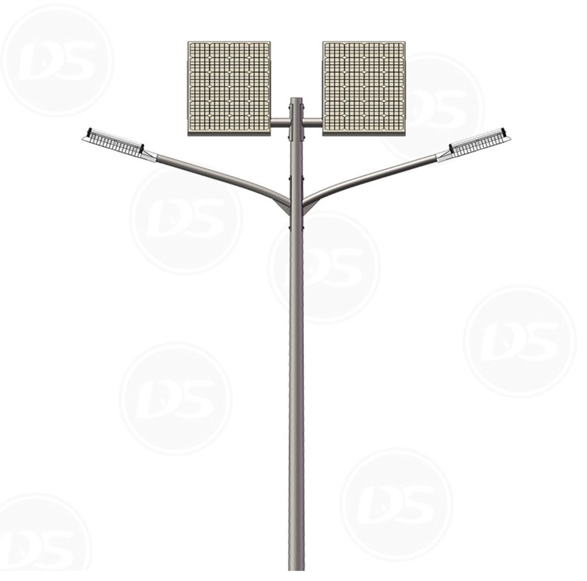 Double Arm All in Two Solar Powered LED Street Light with Hybrid Options Available