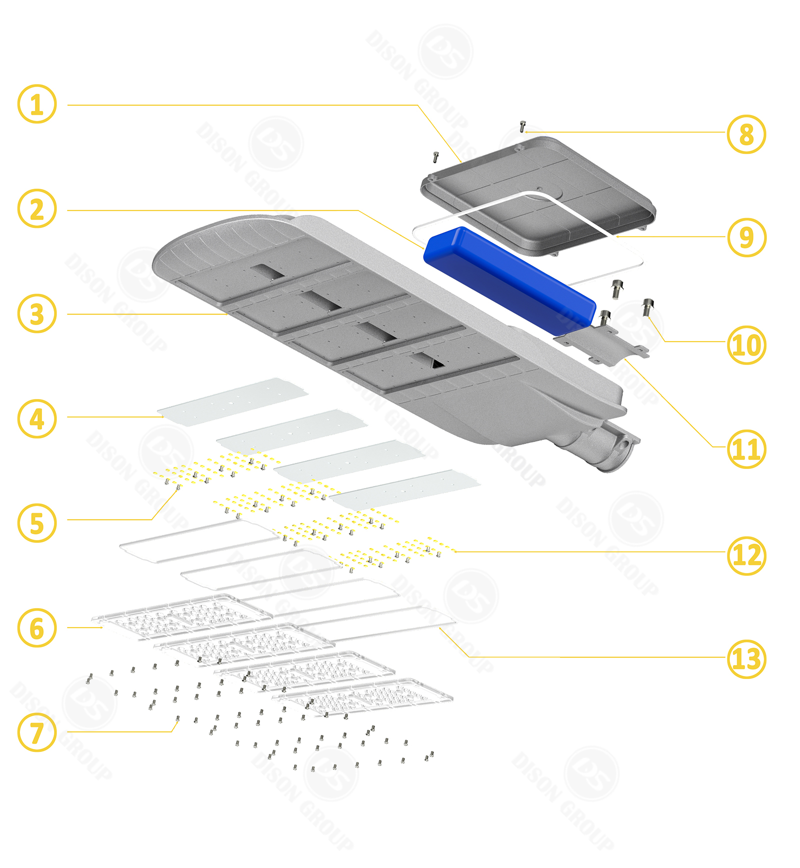 DS-VSSL3 Smart dimming vertical solar panel LED street light A new choice for environmentally friendly lighting - meeting lighting needs at different times