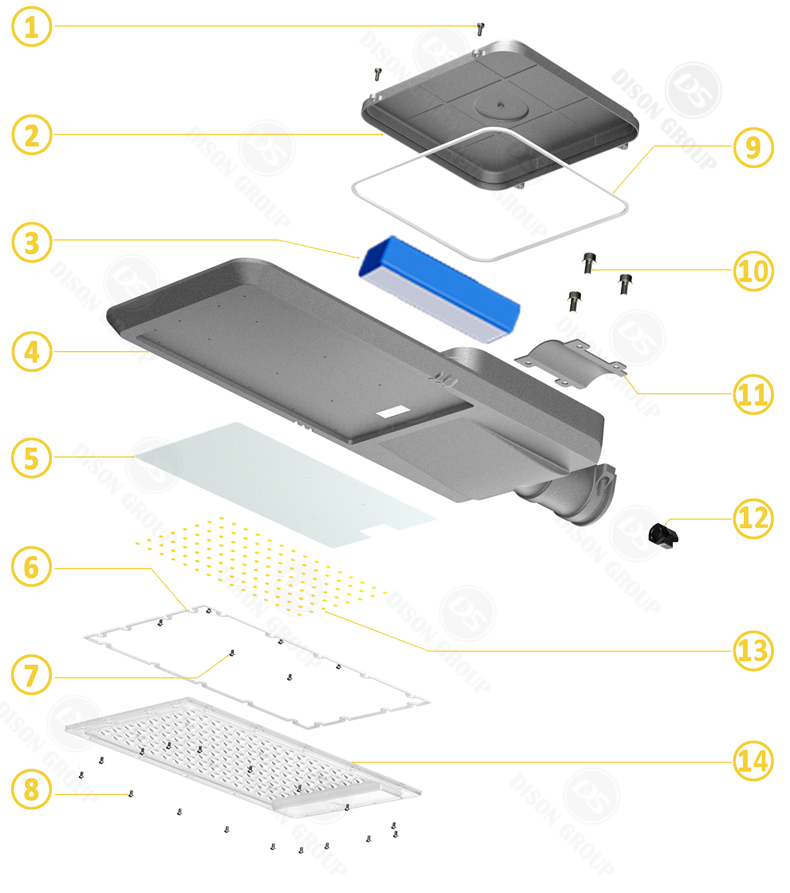 DS-VSSL2 High-efficiency photoelectric conversion vertical solar street light - 360&deg;all-round lighting, innovative lighting design (3)