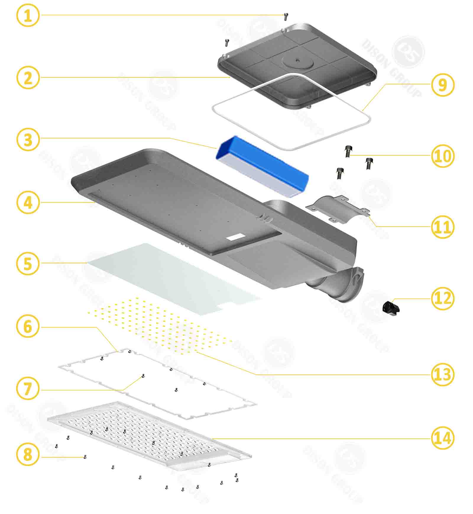 DS-AIT2 IP66 Automatic All v dvoch solárnych LED Street Light s voliteľným senzorom PIR (80W-100W-120W-150W-200W) (2)
