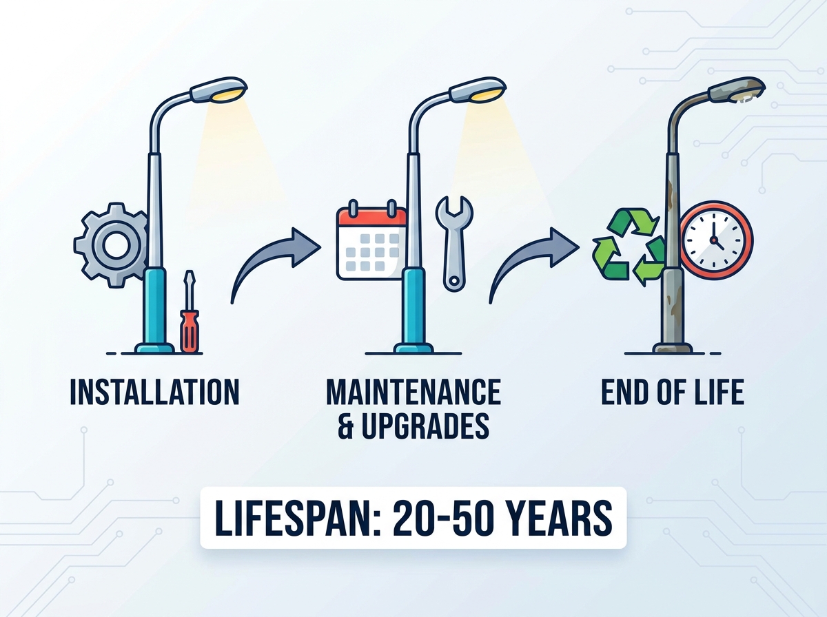 Street light pole installation and maintenance
